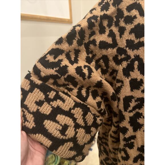 Roffe Accessories Leopard Print Knit Komono, One Size Brown Super Soft New - Picture 5 of 7